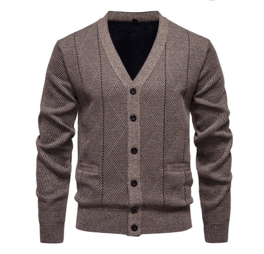 Men's fashionable cardigan with unique diamond pattern Lisslune