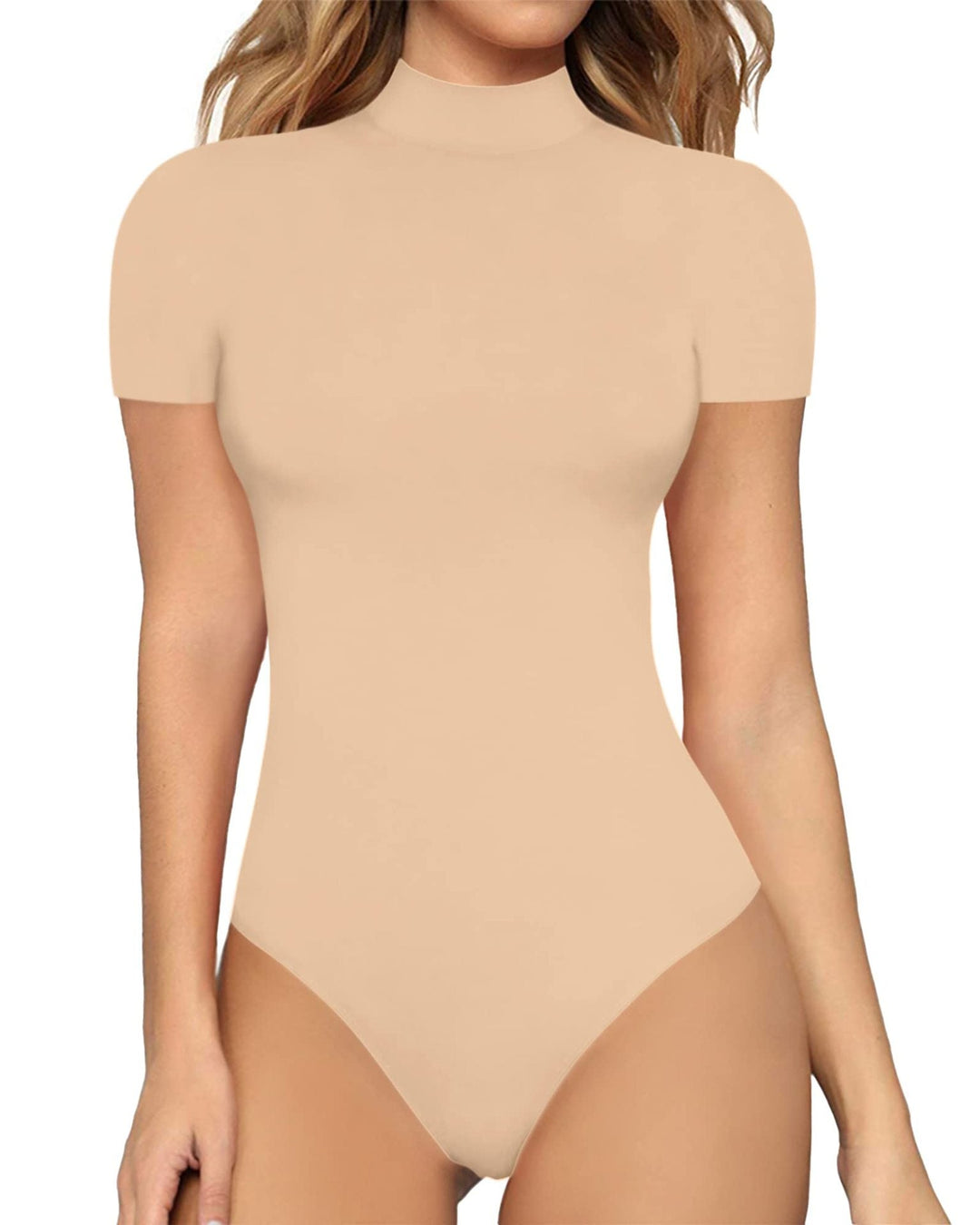 Women’s bodysuit with high collar and short sleeves Lisslune