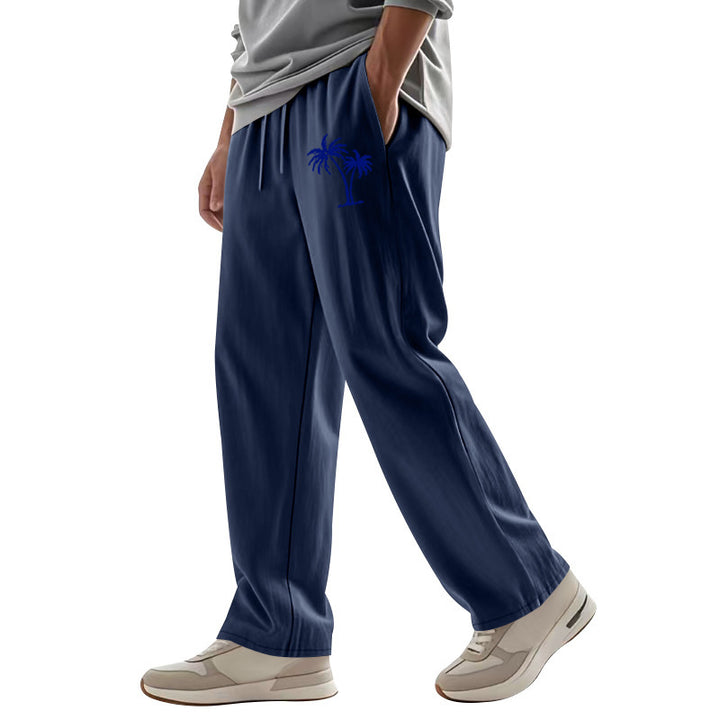 Men's Casual Leisure Pants with Side Logo Print Lisslune