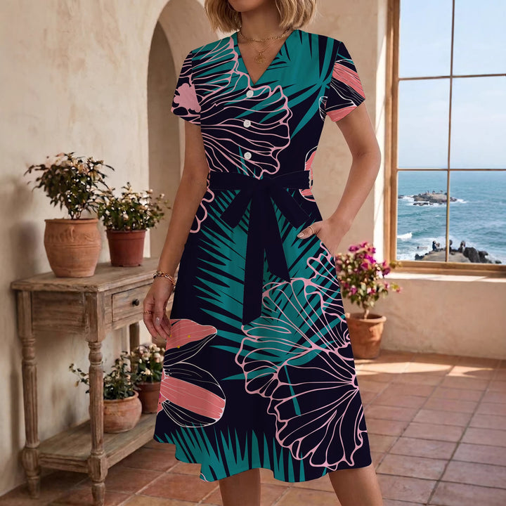 Women’s midi dress with floral design and comfortable fit Lisslune
