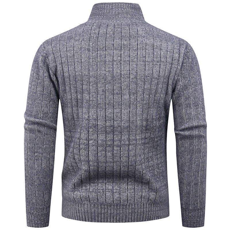 Men's knitted sweater with modern zipper and ribbed structure Lisslune