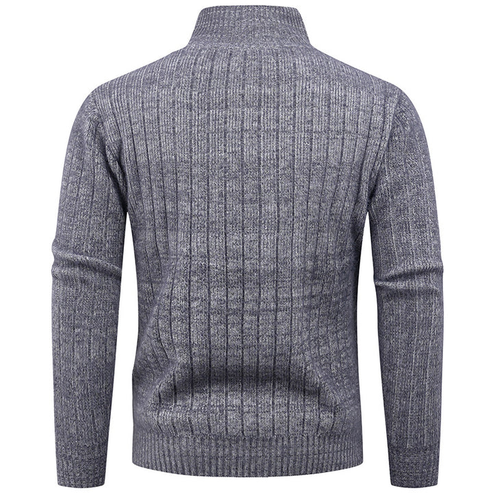 Men's knitted sweater with modern zipper and ribbed structure Lisslune