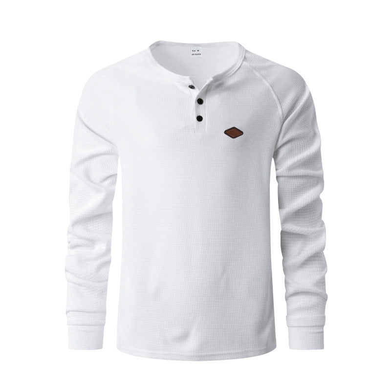 Men's Long Sleeve Shirt with Button Placket and Structure Lisslune