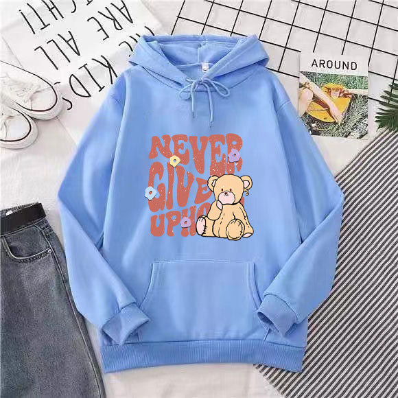 Women's hoodie with motivational bear design Lisslune