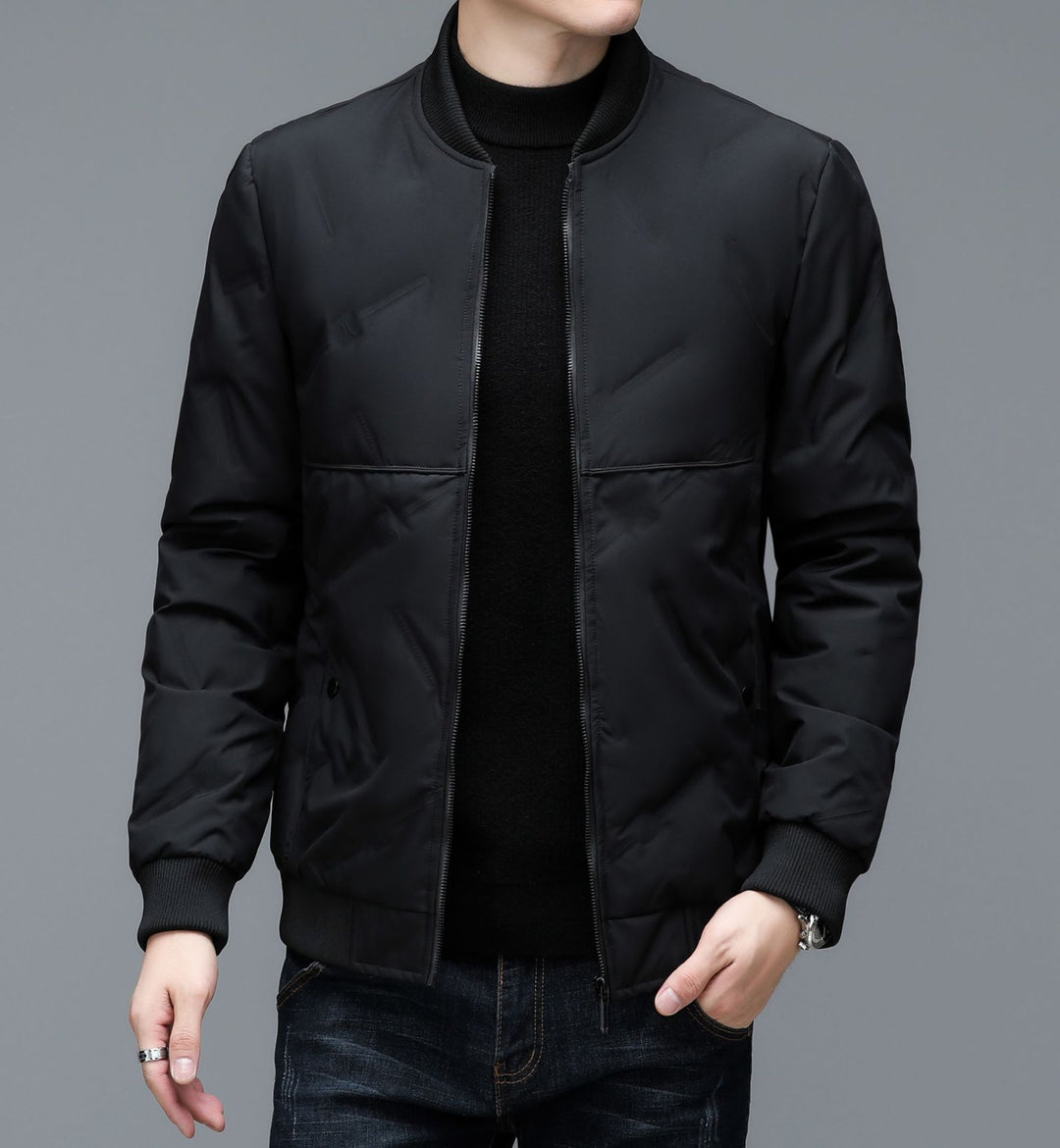 Men's quilted bomber jacket with high collar and reflective details Lisslune
