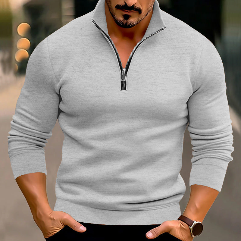 Men's pullover with half zipper and modern accents Lisslune