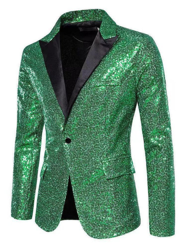 Men's elegant sequin blazer with exquisite decorative accents Lisslune