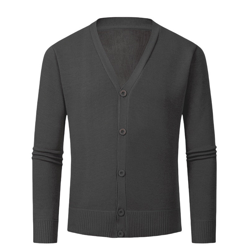 Men's cardigan with V-neck and buttonless design Lisslune