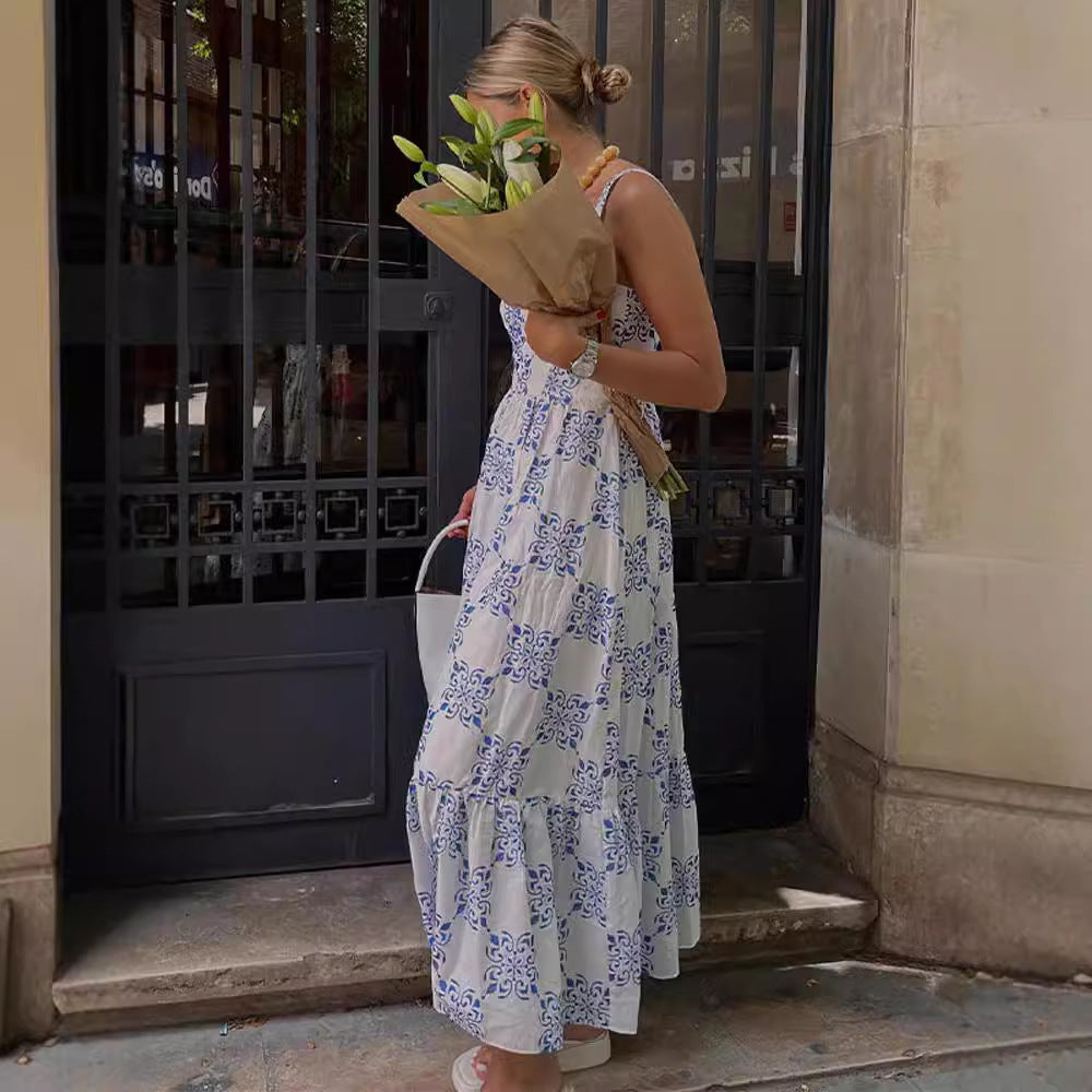 Women's maxi dress with off-shoulder design and floral patterns Lisslune