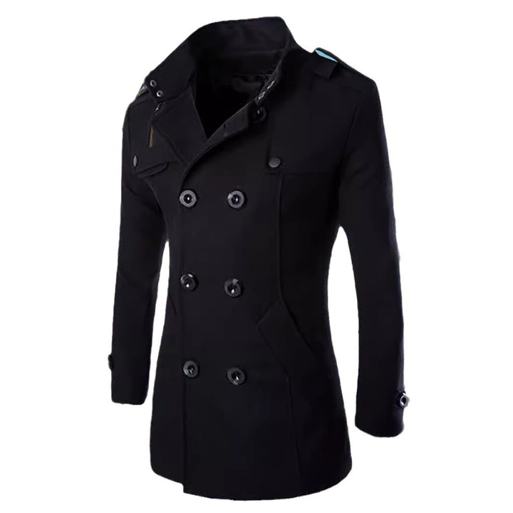 Men's elegant double-breasted coat with modern accents Lisslune