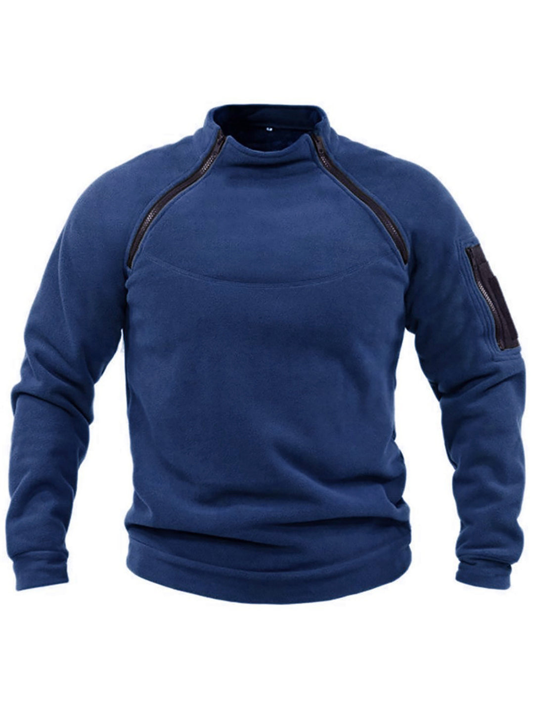 Men's thermal fleece pullover with high collar and practical pockets Lisslune