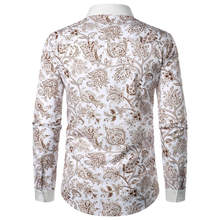 Men's long-sleeve shirt with modern paisley design Lisslune