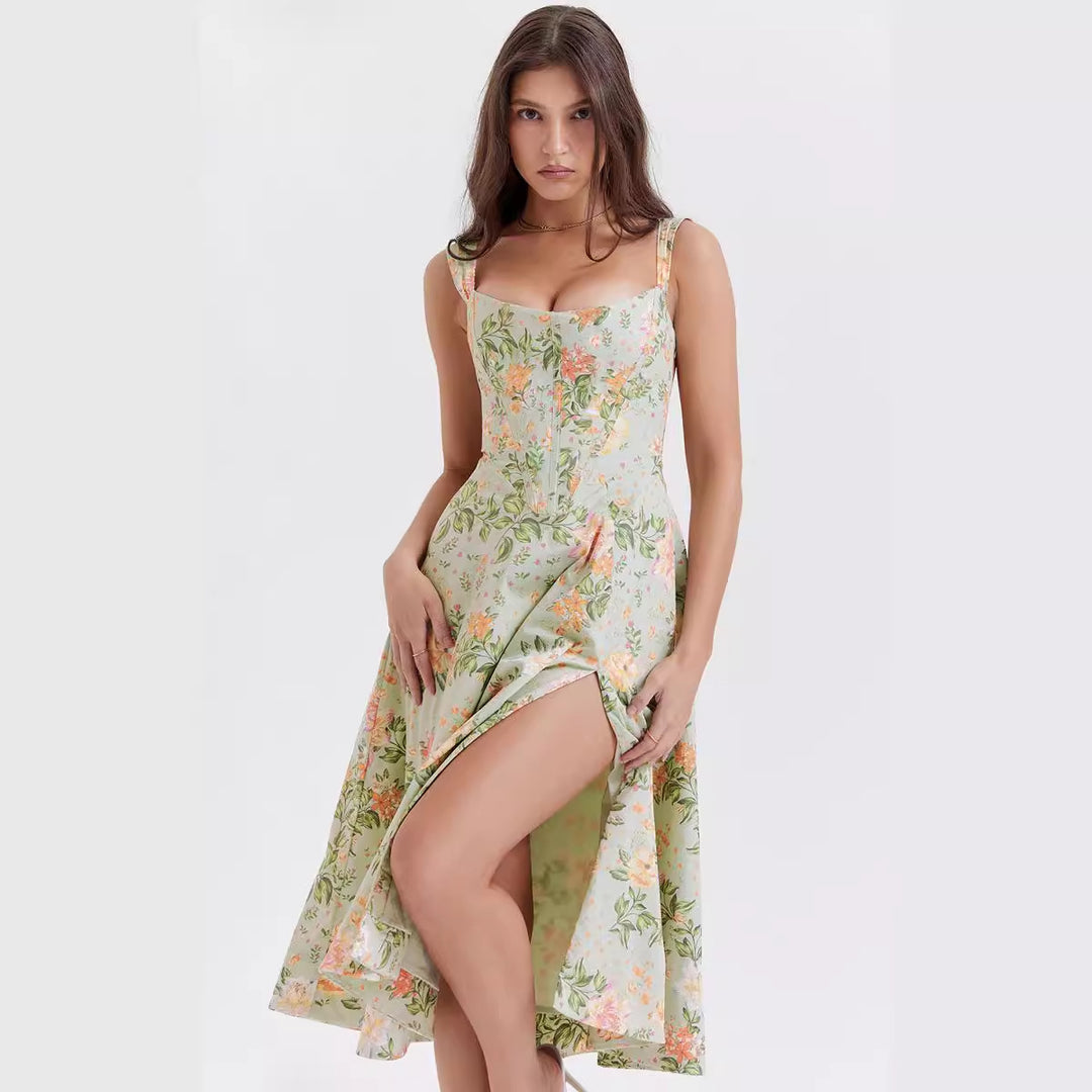 Women's maxi dress with off-shoulder design and floral pattern Lisslune