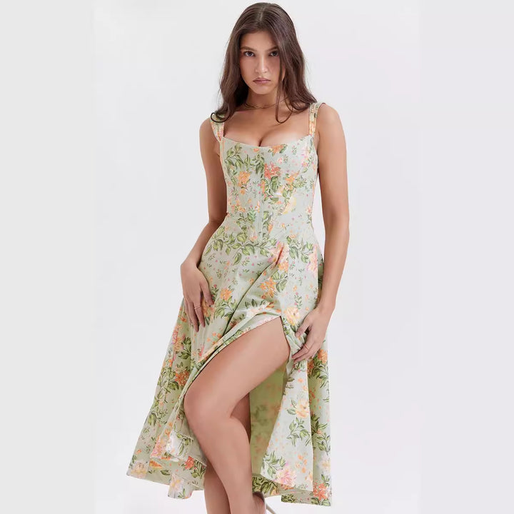 Women's maxi dress with off-shoulder design and floral pattern Lisslune