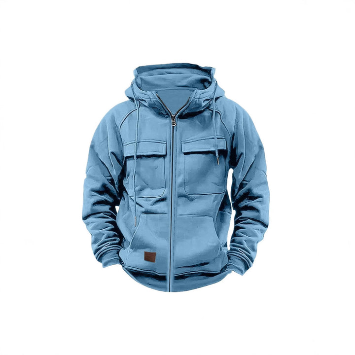 Men's fleece jacket with high collar and practical pockets Lisslune