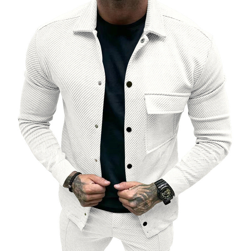 Men's elegant casual top with structured design and practical chest pocket Lisslune