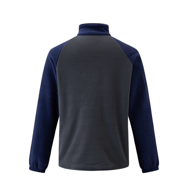 Men's fleece pullover with half zipper and functional pockets Lisslune