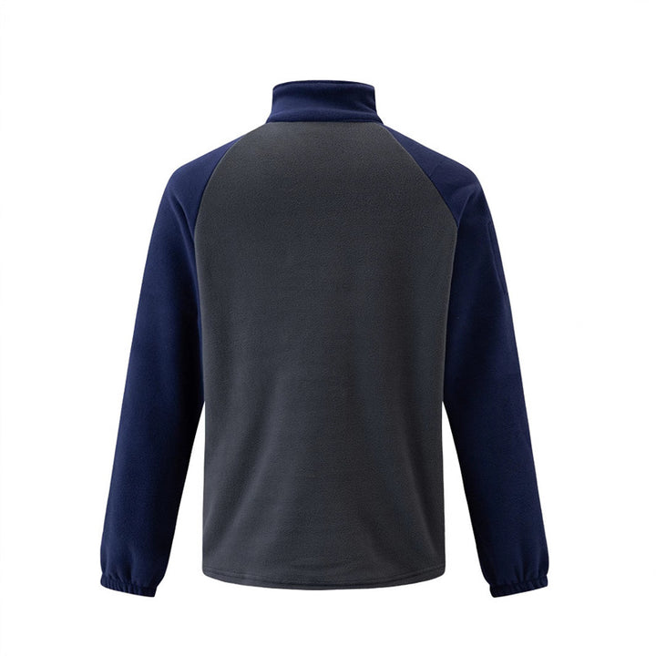 Men's fleece pullover with half zipper and functional pockets Lisslune