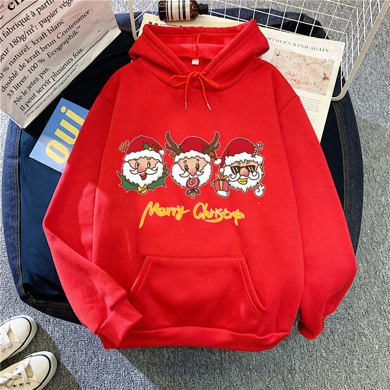 Women's hooded sweatshirt with festive Christmas motif Lisslune