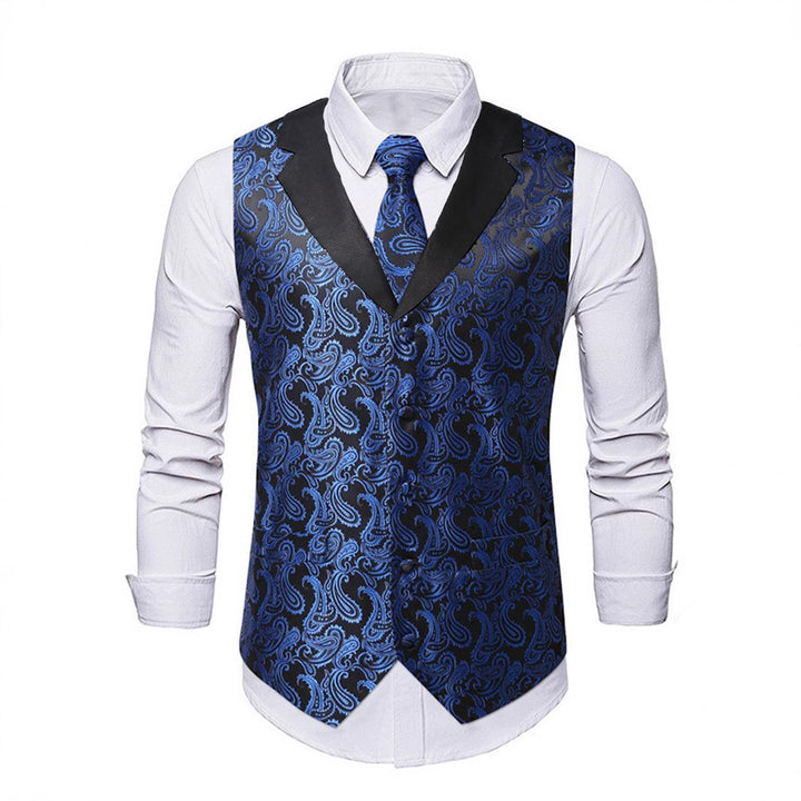 Men's elegant satin vest with paisley pattern Lisslune