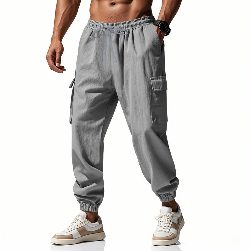 Men's cargo pants with elastic waistband and practical side pockets Lisslune 1760050836