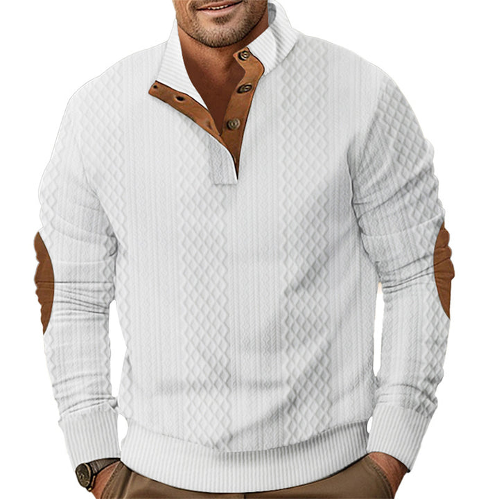 Men's stylish knit sweater with modern button design and textured fabric Lisslune