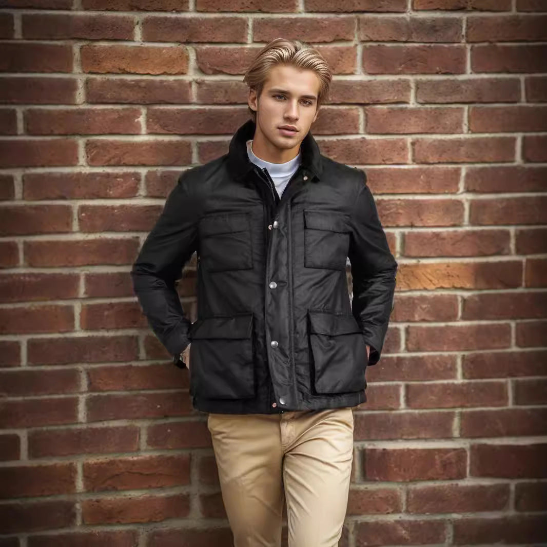 Men's functional utility jacket with practical pockets Lisslune