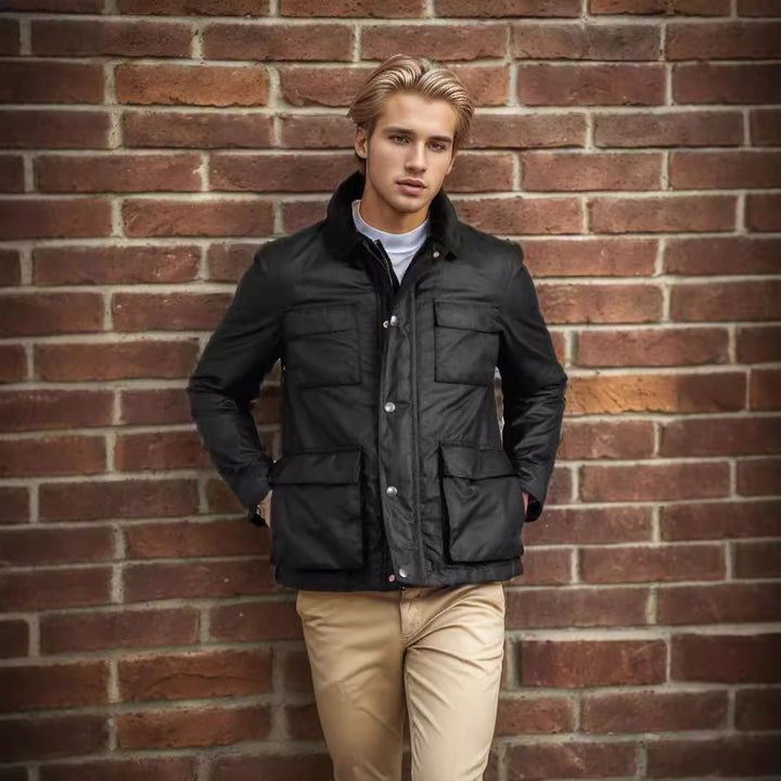 Men's functional utility jacket with practical pockets Lisslune
