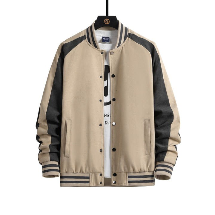 Men's Fashionable College Jacket In An Urban Style with A High-Quality Material Mix Lisslune