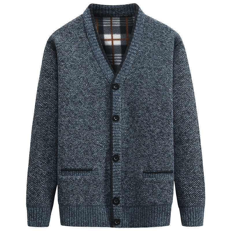 Men's cardigan with V-neck and high-quality details Lisslune