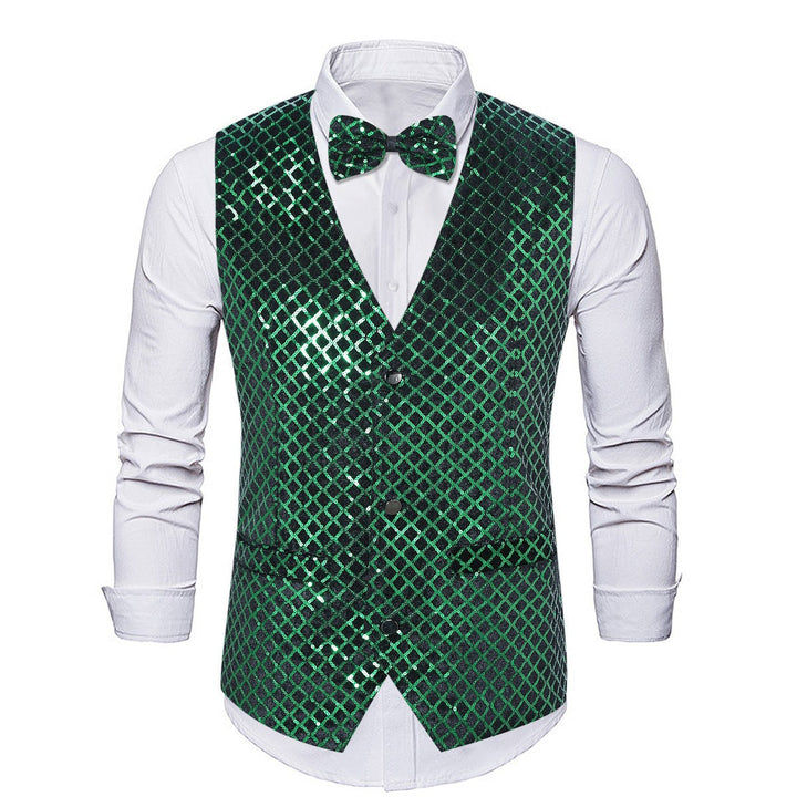 Men's elegant sequined blazer with matching bow tie Lisslune