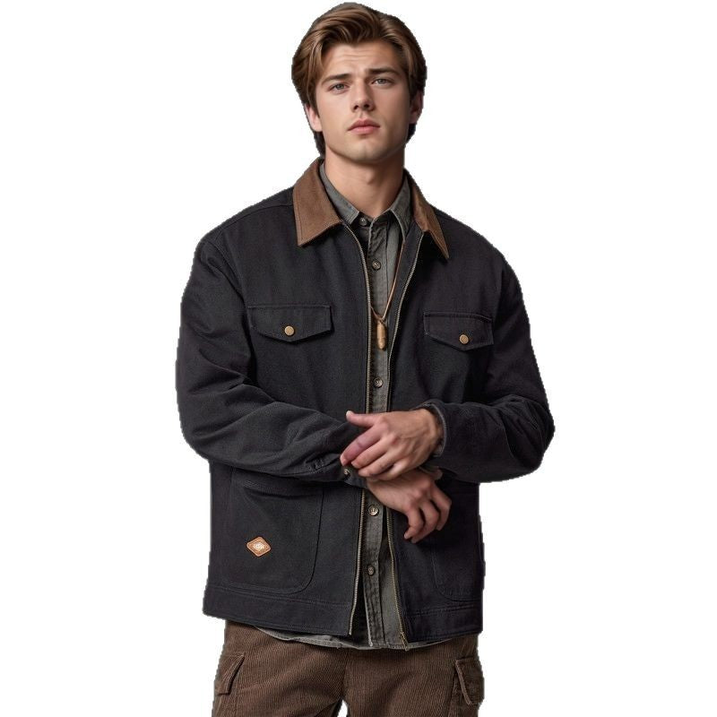 Men's casual utility jacket with practical flap pockets and zipper Lisslune