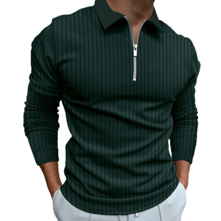 Men's polo shirt with elegant zipper and textured design Lisslune