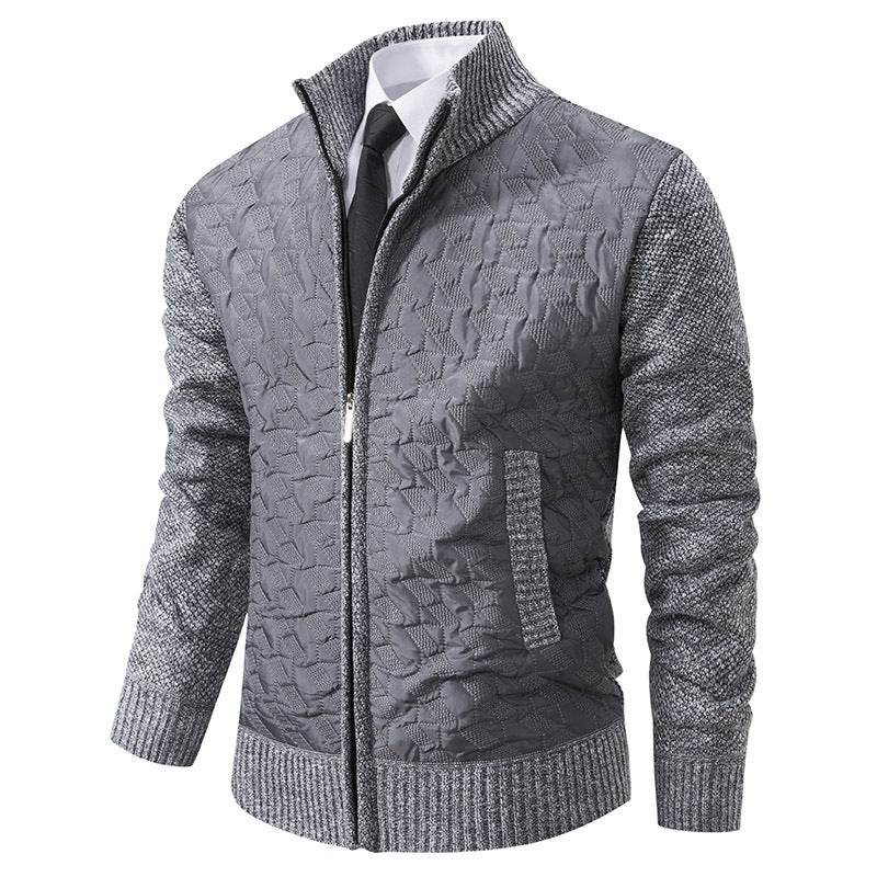 Men's elegant hybrid jacket with quilted design and refined knit sleeves Lisslune