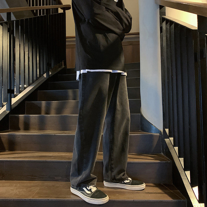 Men's Casual Cargo Pants with Loose Legs and Elastic Waistband Lisslune