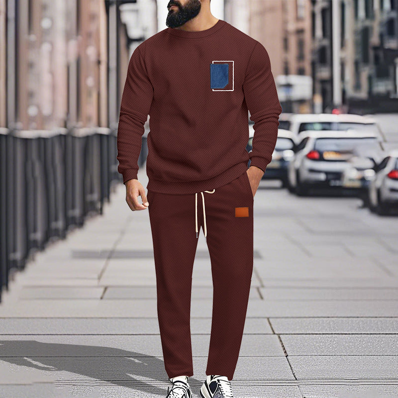 Men's Comfortable Leisure Suit with Fashionable Design and Practical Pockets Lisslune