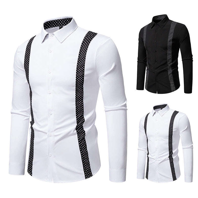 Men's business shirt with shoulder straps and modern design Lisslune