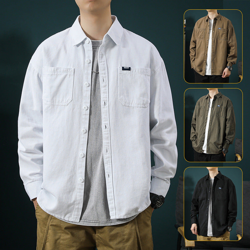 Men's casual long-sleeve shirt with practical breast pockets Lisslune