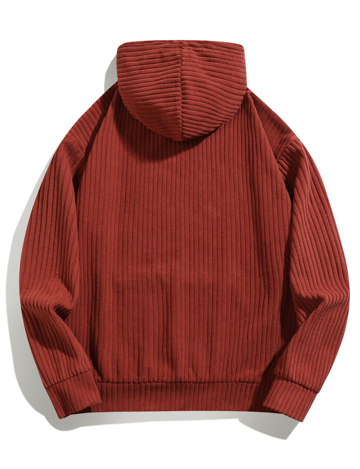 Men's casual hoodie with ribbed texture and kangaroo pocket Lisslune