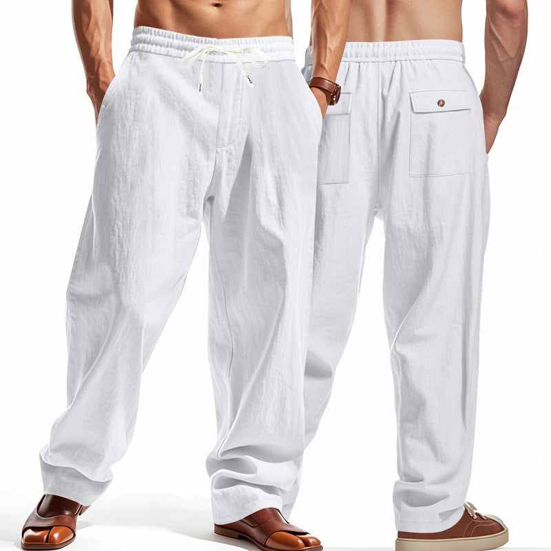 Men's airy beach pants with elastic waistband and practical pockets Lisslune