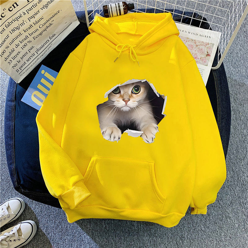Women's hoodie with creative cat design Lisslune 1772612757
