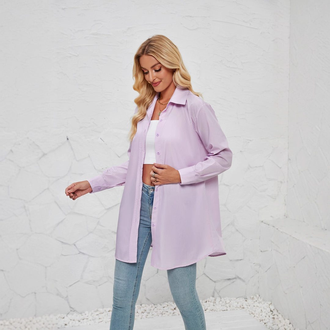 Women's shirt blouse with an elegant oversized cut and classic button details Lisslune