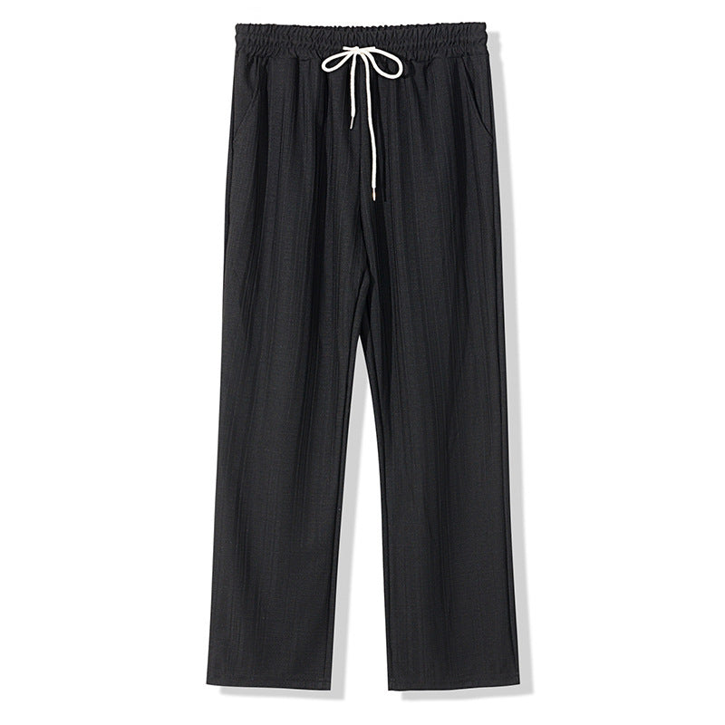 Men's Casual Leisure Pants with Elastic Waistband and Adjustable Drawstring Lisslune