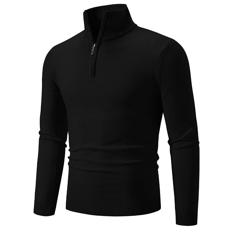 Men's elegant pullover with high collar and fine ribbed design Lisslune