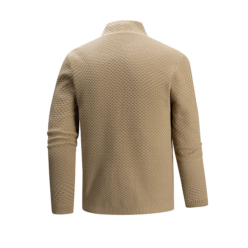 Men's cardigan with a modern textured pattern and practical pockets Lisslune