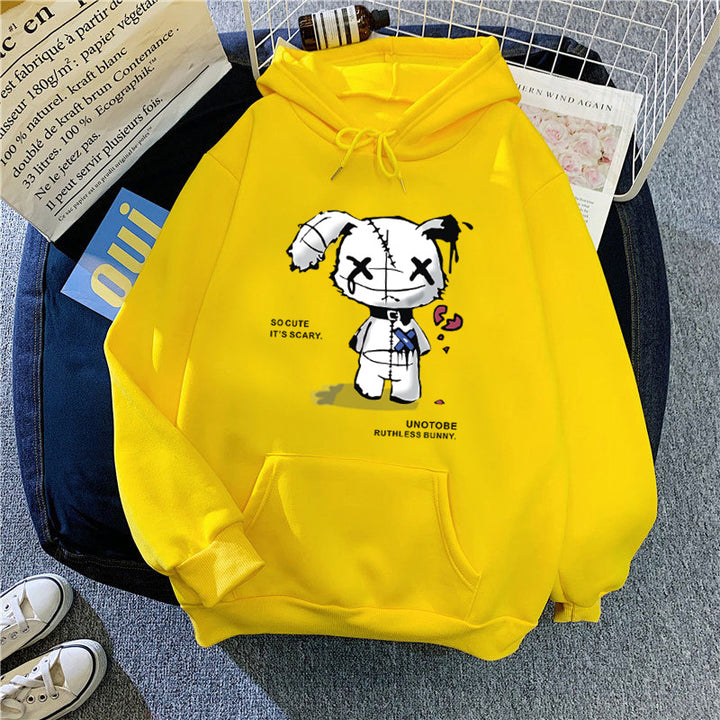 Ladies hooded sweatshirt with unique cartoon design and cozy inner lining Lisslune