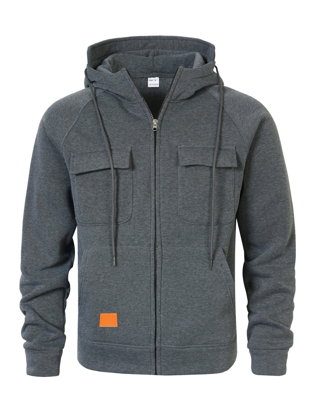 Men's Stylish Hooded Jacket with Practical Pockets and Zipper Lisslune