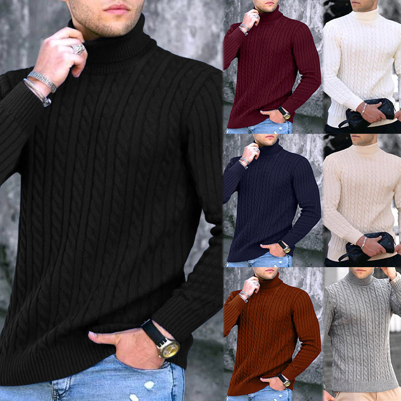 Men's trendy knitted turtleneck sweater Lisslune