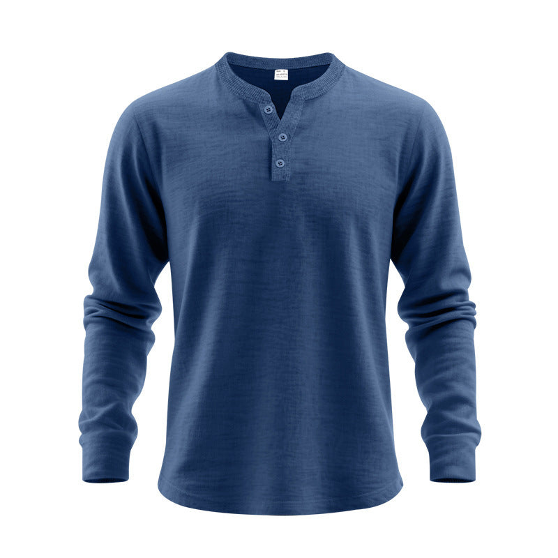 Men's Long Sleeve Shirts in Classic Henley Style Lisslune