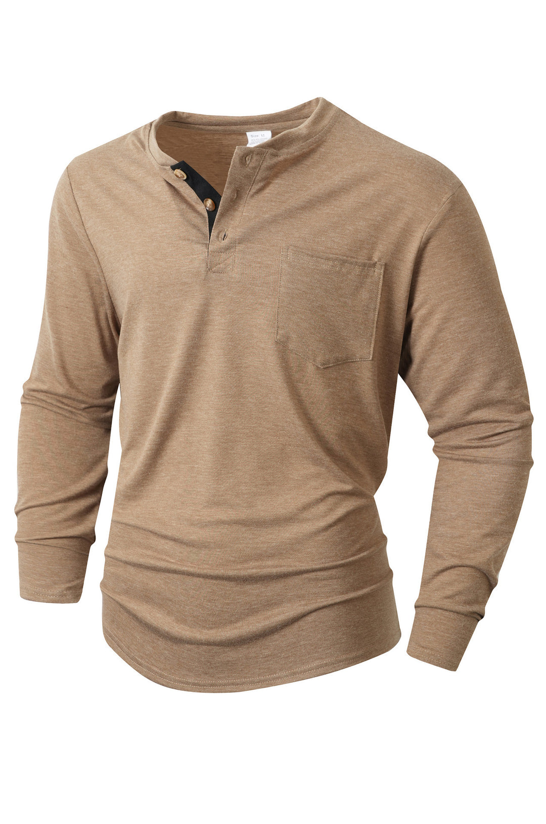 Men's long-sleeve shirt with button placket and practical chest pocket Lisslune